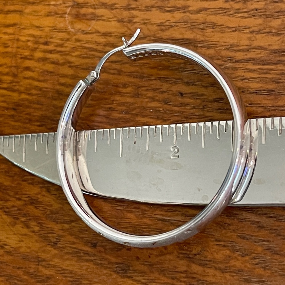 Hoop Silver Earrings - Picture 5 of 5
